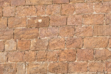 Very old stone wall, perfect for background.. Barcelona, Catalonia, Spain.