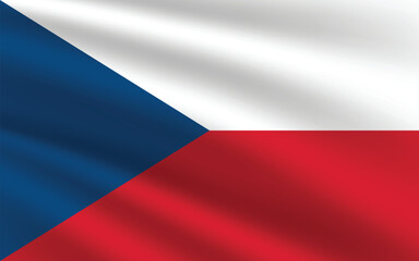 Czech Republic flag vector illustration. Czech Republic national flag. Waving Czech Republic flag.
