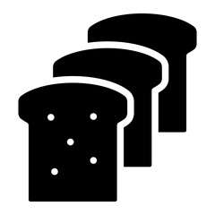 Flat bread, toasted bread vector icon