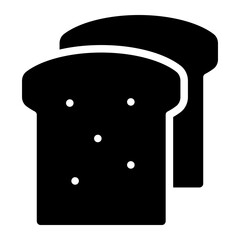 Flat bread, toasted bread vector icon