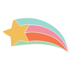 Retro groovy star illustration