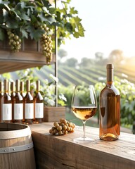 Obraz premium Organic vineyard, ecofriendly winemaking, sustainable agriculture, green and tasteful