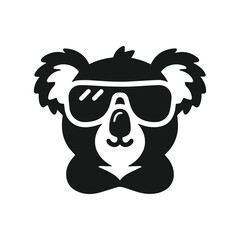 koala face silhouette vector in white background © The Finder