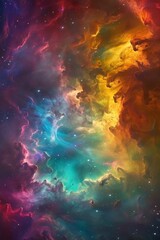 Obraz na płótnie Canvas A nebula transformed into stained glass, its light filtering through vibrant colors