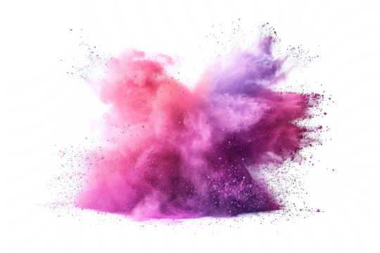 powder party with a cute  illustration of colored powder exploding in a playful display against a white background.