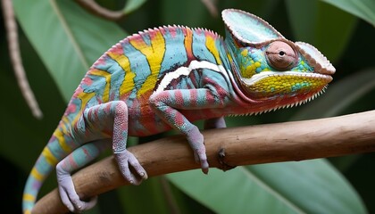 A-Chameleon-With-Its-Skin-Patterned-Like-A-Tropica- 2
