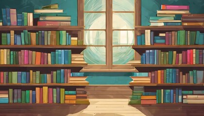 Generated image of bookshelves