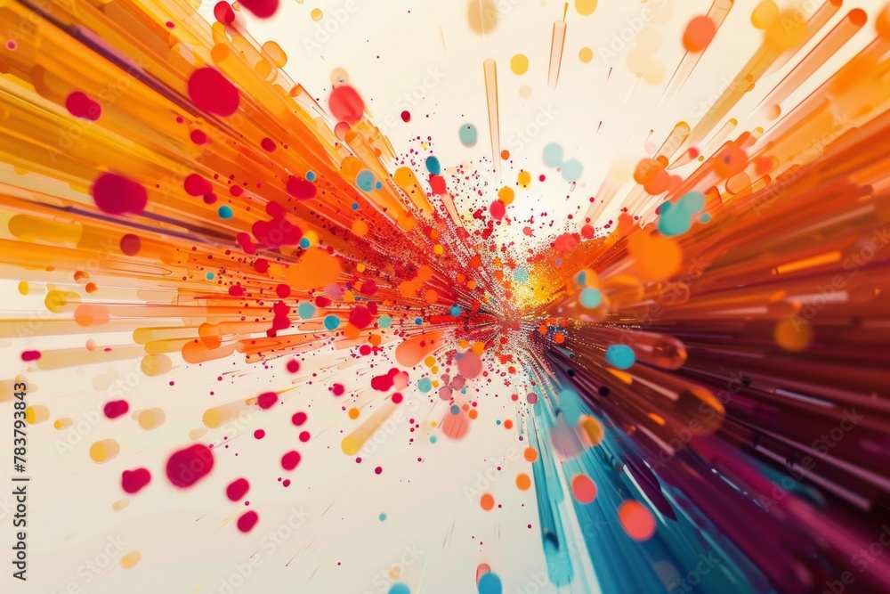 Poster a colorful, abstract image of a rainbow with many different colored lines