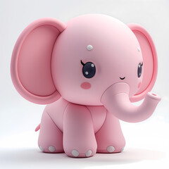 Naklejka premium A cute and happy baby elephant 3d illustration