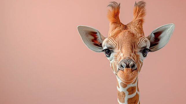 giraffe with a soft toy