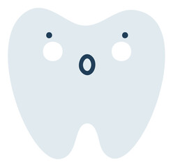 Gray excited tooth Emoji Icon. Cute tooth character. Object Medicine Symbol flat Vector Art. Cartoon element for dental clinic design, poster - 783795896