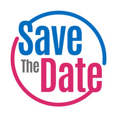 save the date text banner icon flat vector illustration logo clipart