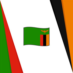 Zambia Flag Abstract Background Design Template. Zambia Independence Day Banner Social Media Post. Zambia Flag