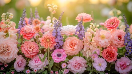   A planter filled with pink and purple flowers displays these blooms prominently