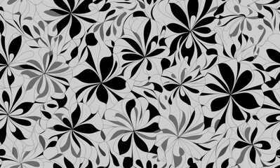 Black and white. Abstract seamless pattern. AI generated.
