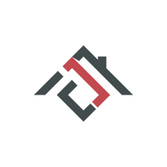 Initial letter JC house real estate logo