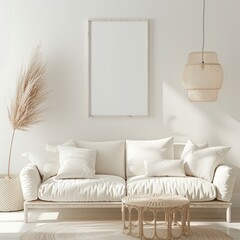 "Modern Minimalism: Cozy White Living Room"