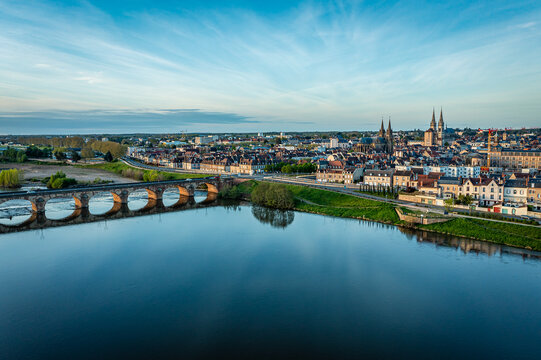 Aerial View Over Moulins, Allier, Central France