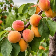 Apricot Harvest: Bunch of Ripe Fruits Adorning the Tree