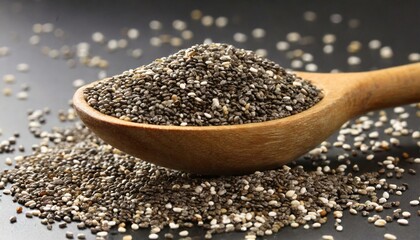  Wooden spoon with chia seeds 