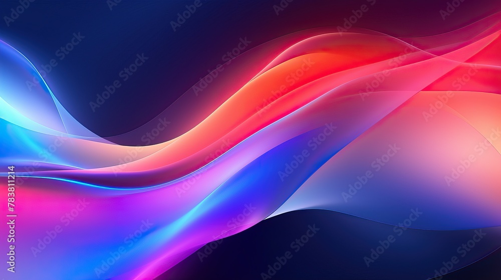 Aufkleber close-up view of vibrant, dynamic waves in various colors against a black backdrop. generative ai