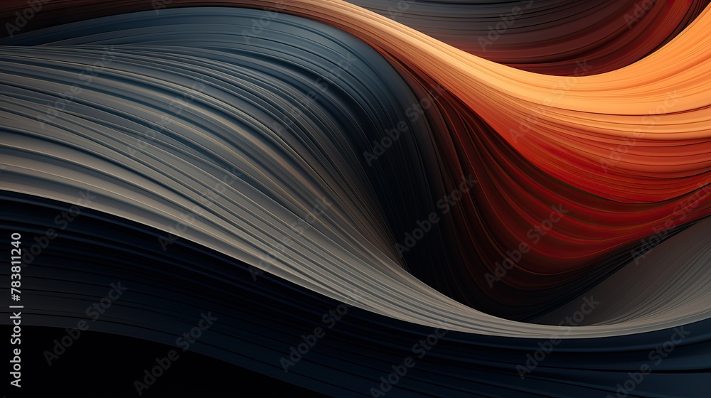 Aufkleber detailed close-up of a colorful wavy pattern set against a solid black background, creating a striki