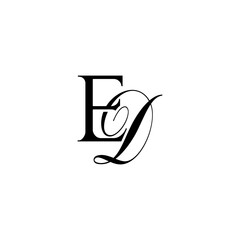 Initial Mixed Letter Logo. Logotype design. Simple Luxury Black Flat Vector ED