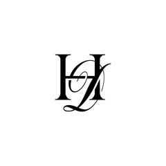 Initial Mixed Letter Logo. Logotype design. Simple Luxury Black Flat Vector HD