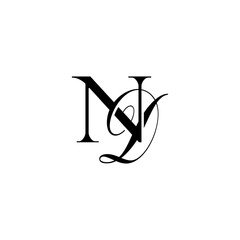 Initial Mixed Letter Logo. Logotype design. Simple Luxury Black Flat Vector ND