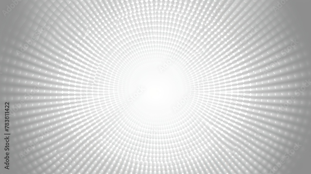 Poster a white background featuring a circular pattern in shades of grey, creating a visually engaging desi