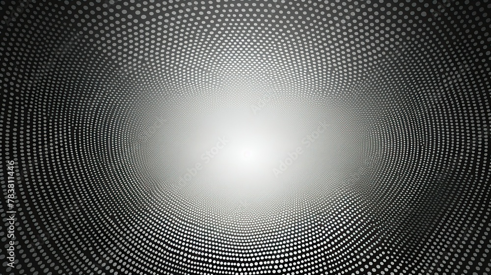 Poster a circular design on a black and white background, creating a visually striking pattern. generative 