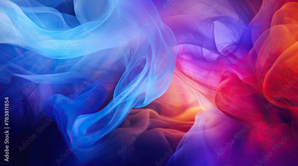Aufkleber detailed view of a dynamic and colorful smoke background, showcasing various hues blending seamlessl