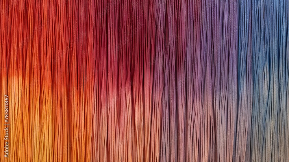 Poster multicolored background with various strands of long hair flowing across the image. generative ai