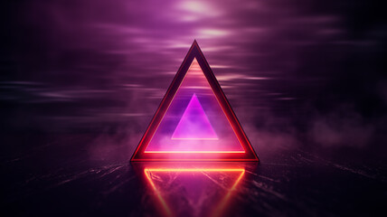 A beautiful crystal triangle 3D scene material
