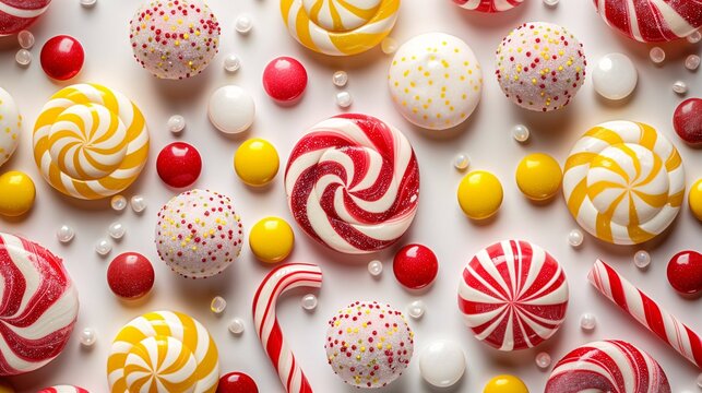 Assorted Candy on White Background
