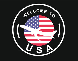 Welcome to USA stamp. vector