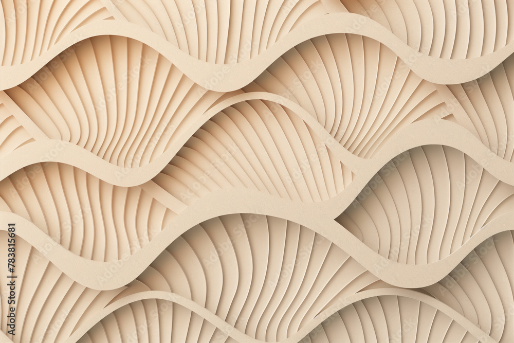 Poster an abstract 3d pattern. minimalist waves. background image. created with generative ai technology.