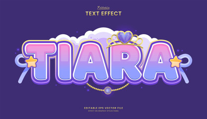decorative elegant tiara editable text effect vector design © OreNyee