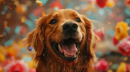 Craft a visual narrative featuring the sound of a dog's bark