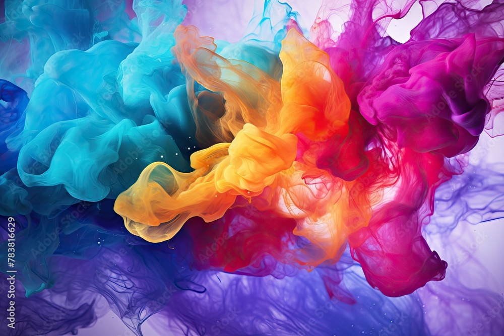 Aufkleber colorful smoke billows and swirls in the air, creating a vibrant and dynamic display of colors. gene