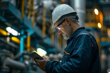 Man in a hard hat at work