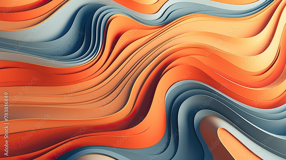 Poster a vibrant abstract background featuring intertwining orange and blue wavy lines creating a dynamic a