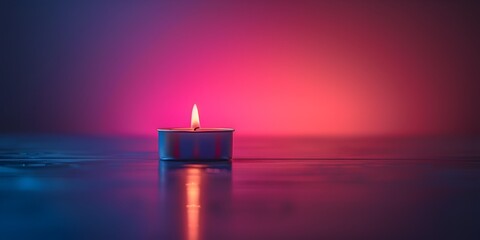 The Gentle Flicker of a Candle Flame Against a Soft Gradient Background
