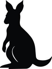 wallaby silhouette - obrazy, fototapety, plakaty