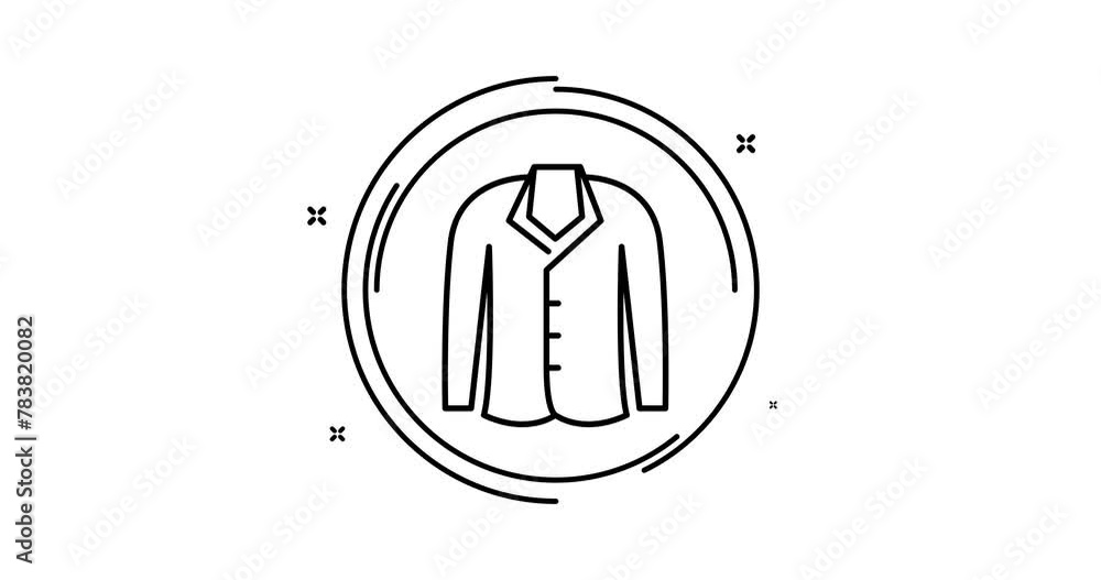 Aufkleber blazer animated outline icon with alpha channel. blazer rotation appearance 4k video animation for w