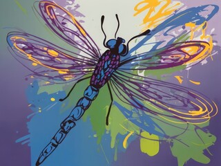 dragonfly on black background