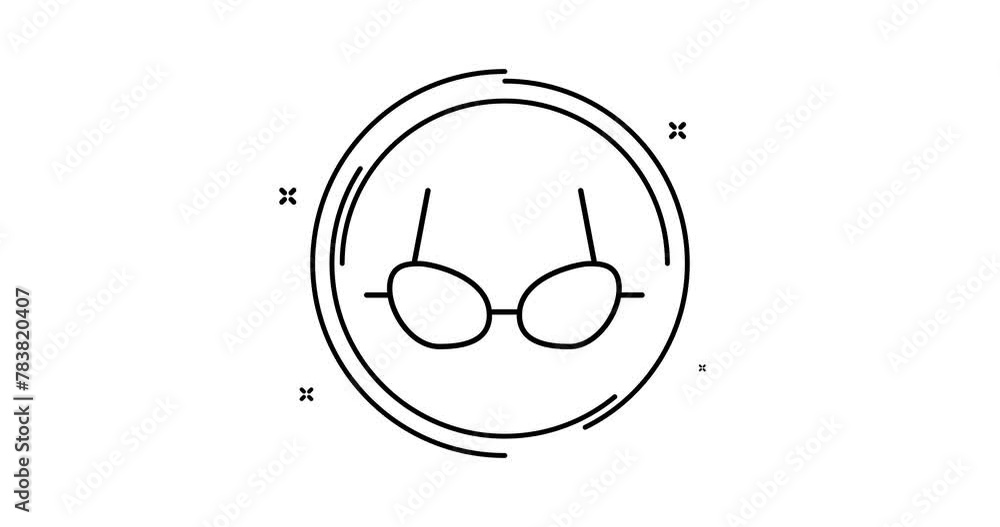 Poster bra animated outline icon with alpha channel. bra rotation appearance 4k video animation for web, mo