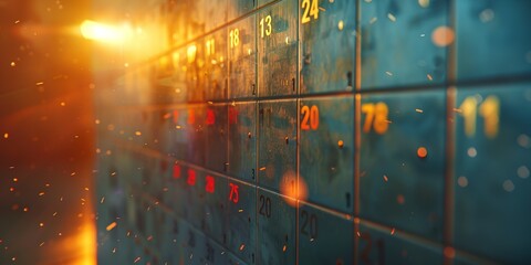 Close-up of a calendar with work and personal time blocks, balanced lighting