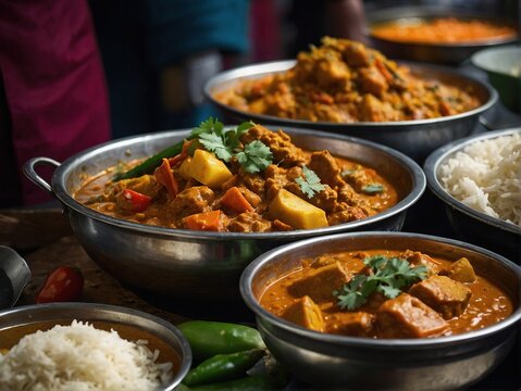 delicious  chicken stew with vegetables, dinner special dishes, Indian curry, stew with rice, Baryani  