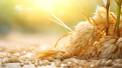 Rolgordijnen Close-up of a pile of wheat © xuan
